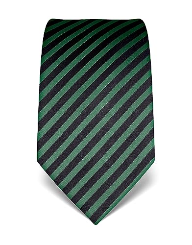 Vincenzo Boretti Herren Krawatte reine Seide gestreift edel Männer-Design zum Hemd mit Anzug für Business Hochzeit 8 cm schmal/breit grün von Vincenzo Boretti