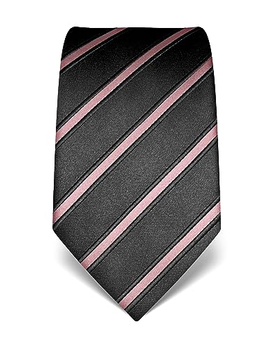 Vincenzo Boretti Herren Krawatte reine Seide gestreift edel Männer-Design zum Hemd mit Anzug für Business Hochzeit 8 cm schmal/breit rosa von Vincenzo Boretti