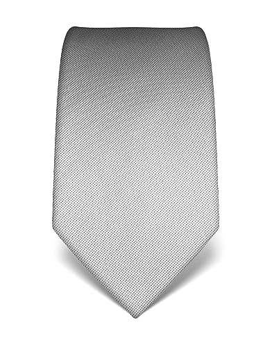 Vincenzo Boretti Herren Krawatte reine Seide strukturiert edel Männer-Design zum Hemd mit Anzug für Business Hochzeit 8 cm schmal/breit silber von Vincenzo Boretti