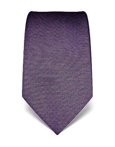 Vincenzo Boretti Herren Krawatte reine Seide strukturiert edel Männer-Design zum Hemd mit Anzug für Business Hochzeit 8 cm schmal/breit lila von Vincenzo Boretti