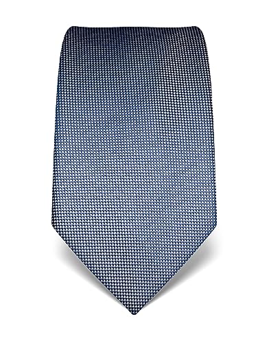 Vincenzo Boretti Herren Krawatte reine Seide strukturiert edel Männer-Design zum Hemd mit Anzug für Business Hochzeit 8 cm schmal/breit graublau von Vincenzo Boretti