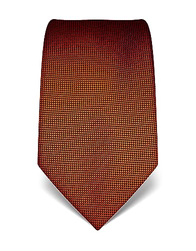 Vincenzo Boretti Herren Krawatte reine Seide strukturiert edel Männer-Design zum Hemd mit Anzug für Business Hochzeit 8 cm schmal/breit orange von Vincenzo Boretti
