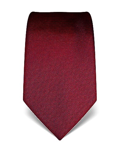 Vincenzo Boretti Herren Krawatte reine Seide strukturiert edel Männer-Design zum Hemd mit Anzug für Business Hochzeit 8 cm schmal/breit rot von Vincenzo Boretti