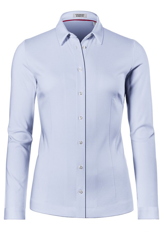 Vincenzo Boretti Klassische Bluse leicht tailliert Jersey von Vincenzo Boretti