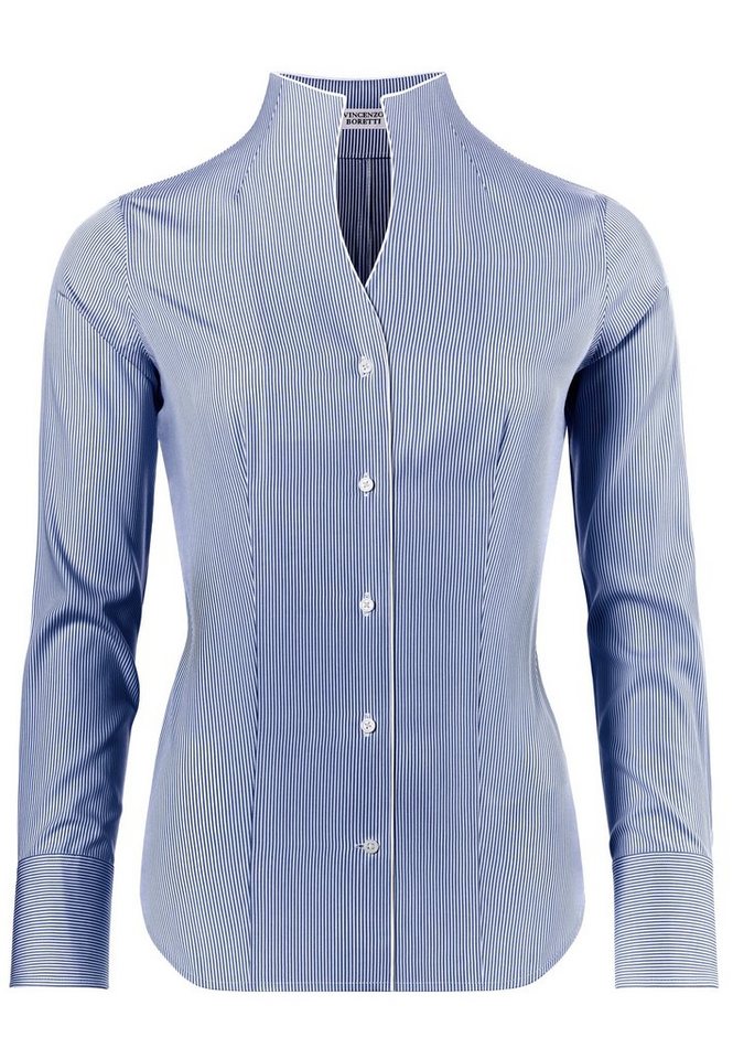 Vincenzo Boretti Klassische Bluse leicht tailliert Kelchkragen von Vincenzo Boretti