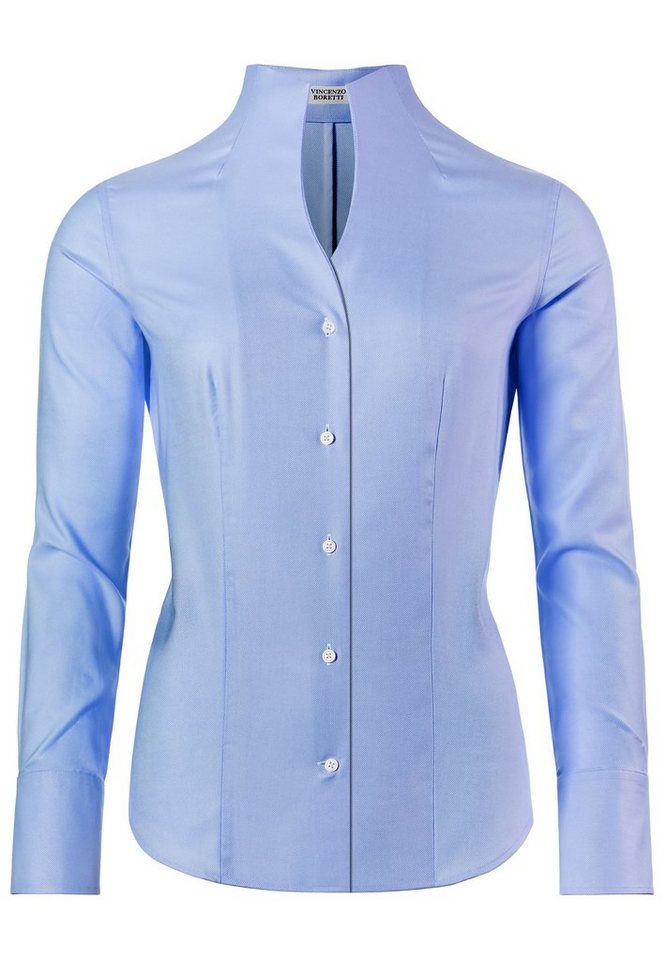 Vincenzo Boretti Klassische Bluse leicht tailliert soft Oxford Kelchkragen von Vincenzo Boretti