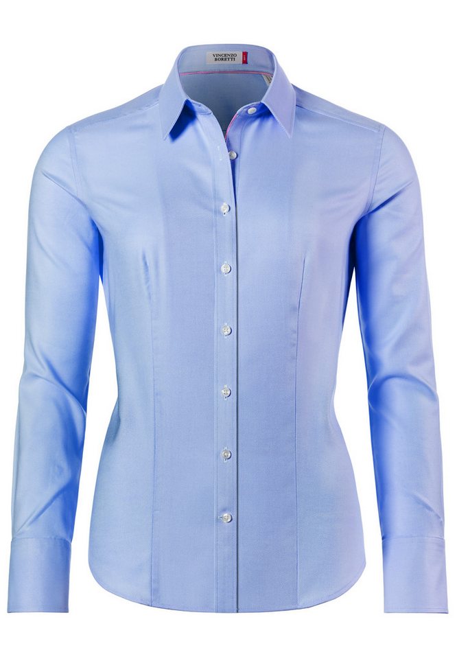 Vincenzo Boretti Klassische Bluse leicht tailliert soft Oxford von Vincenzo Boretti