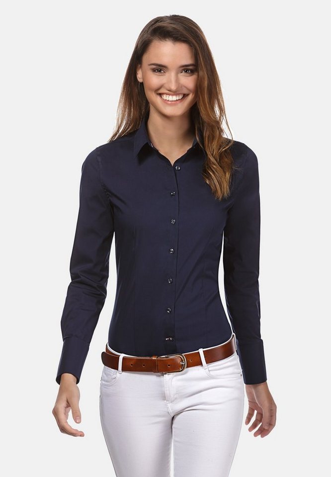 Vincenzo Boretti Klassische Bluse tailliert stretch von Vincenzo Boretti