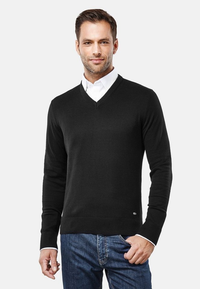 Vincenzo Boretti V-Ausschnitt-Pullover tailliert V Neck von Vincenzo Boretti