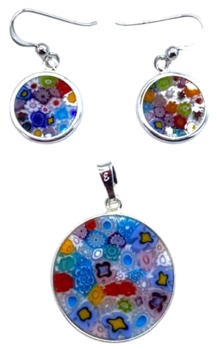 Set Anhänger und Ohrstecker 23 mm Murano Glas Murano-Made in Italien Set Anhänger und Ohrstecker 23 mm Murano Glas Murano-Made in Italien von Vinciprova Le Gemme di Venezia
