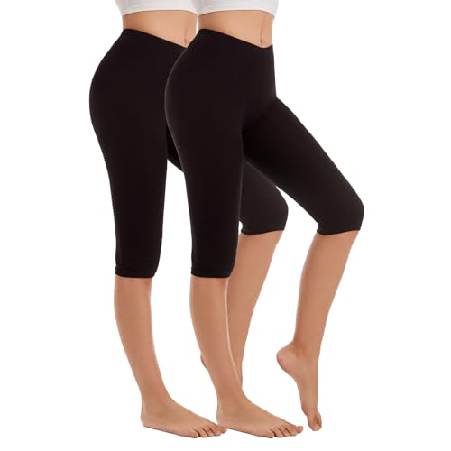 Vinconie Capri Hosen Damen 3/4 Leggins Sport Leggings Kurz Damen Kurze Radlerhose von Vinconie