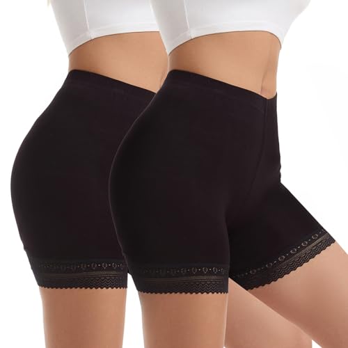 Vinconie Damen Leggings Plus Größe Baumwolle Leggings Komfortabel Tights Yoga,Large / (46 48), 2 Pack: Schwarz & Schwarz von Vinconie