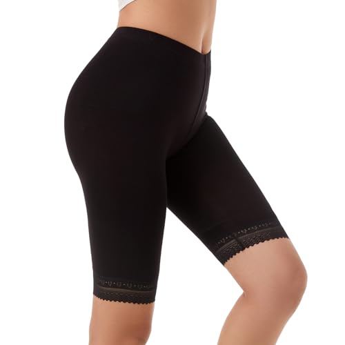 Vinconie Kurze Leggins Mit Spitze Unterhosen Damen Radler Fitness Leggins Kurze Laufhose von Vinconie