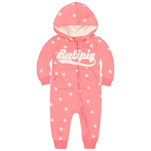 Vine Kinder Jumpsuit Mädchen Jungen Overalls Kinder Strampler Spielanzug Langarm Jumper Trainingsnazug mit Kapuze Hoodie Reißverschluss Rot 6-12 Monate von Vine