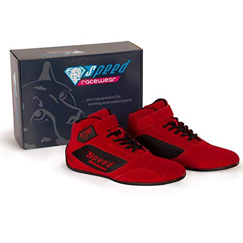 Speed Kartschuhe Milan KS-2 -Premium Kart Schuhe - Diverse Farben (Rot, 46) von Vineen