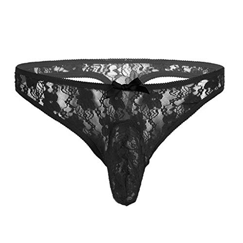 Vinesand Reizvolle Unterwäsche Verfärbung Herren G-String-Netz-Unterwäsche Briefs Zeichenkette Lack Corsage (#2-Black, M) von Vinesand