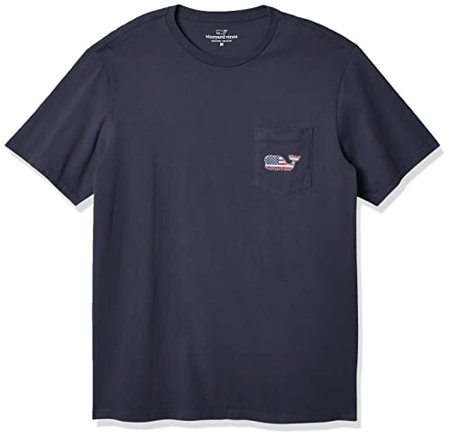 Vineyard Vines Herren Kurzärmeliges V-Ausschnitt Americana Whale Pocket T-Shirt, Blauer Blazer, S von Vineyard Vines