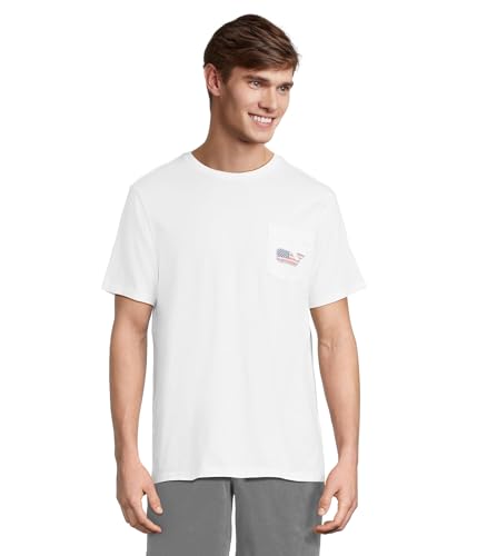 vineyard vines Herren Short-Sleeve V V Americana Whale Pocket T-Shirt, Weiße Kappe, L von Vineyard Vines