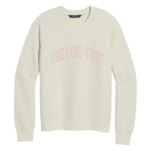 vineyard vines Damen Graphic Terry Crewneck Pullover, Marshmallow, M von Vineyard Vines