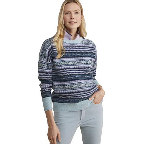 vineyard vines Damen Klassischer Fair-Isle Rundhalsausschnitt Pullover, Aqua Ocean, X-Groß von Vineyard Vines