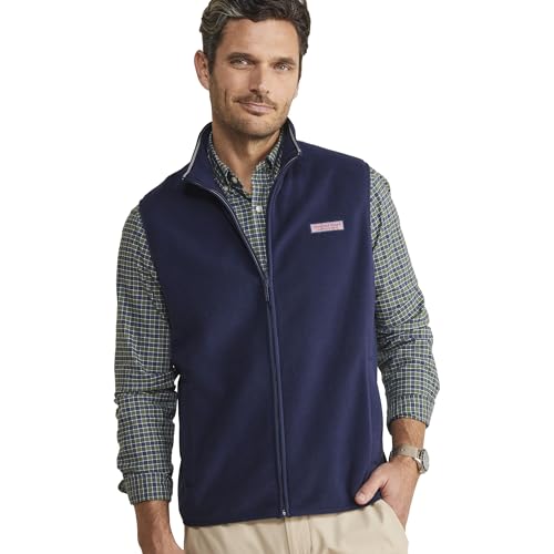 vineyard vines Herren Harbor Fleece Weste, Marineblau, L von Vineyard Vines