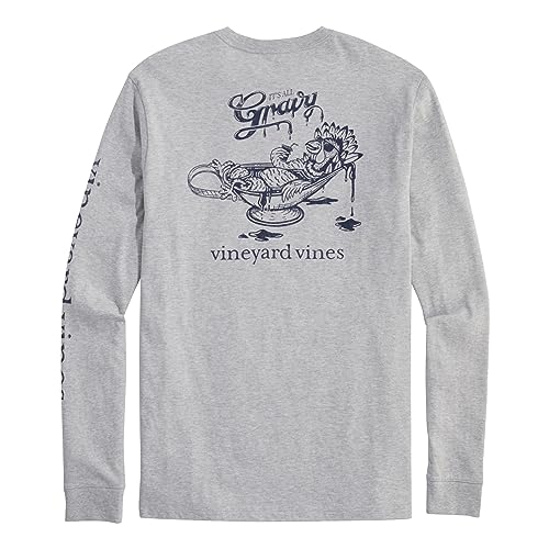 vineyard vines It's All Gravy Langarm-T-Shirt für Herren, Grau meliert, XL von Vineyard Vines