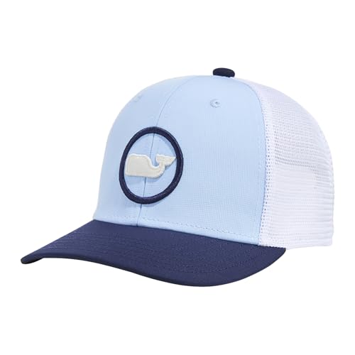vineyard vines Whale Dot Performance Trucker Mütze, nautisches Marineblau, Einheitsgröße von Vineyard Vines