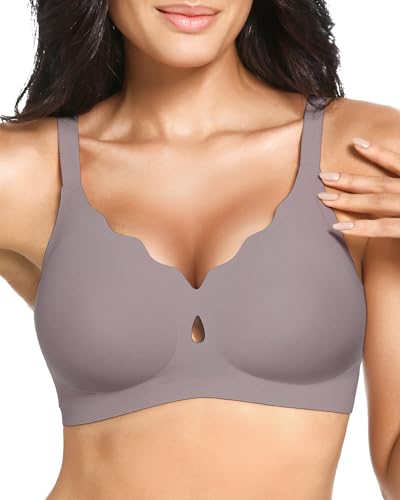 Vinfact Bequem BH Damen Ohne Bügel Nahtloser Große Brüste Starker Halt V-Ausschnitt Bügelloser Seamless T Shirt Schlaf BH Grau M Vinfact Bequem BH Damen Ohne Bügel Nahtloser Große Brüste Starker Halt V-Ausschnitt Bügelloser Seamless T Shirt Schlaf BH Grau M von Vinfact