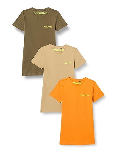 Vingino Boys T-Shirt Basic-Shortsleeve 3 Pack in Color Multicolor Army Green Size 14 von Vingino