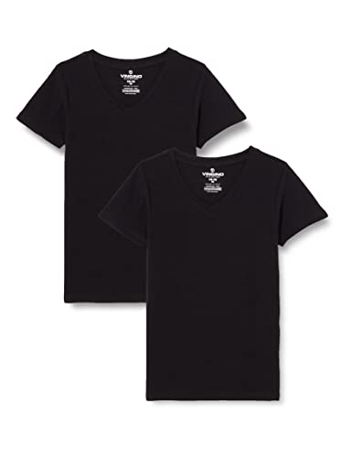 Vingino Boys Top Boys T-Shirt V-Neck (2-Pack) in Color Deep Black Size S von Vingino