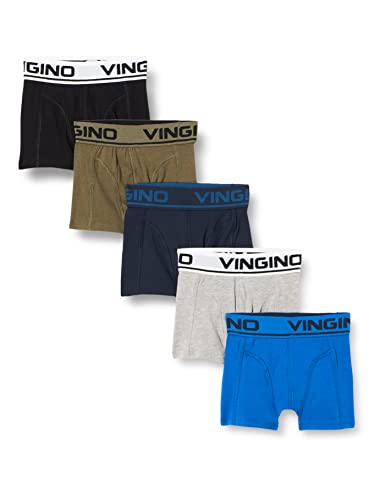 Vingino Jungen Boys (5-Pack) Boxer Shorts, Multicolor Grey-Black, 4 Jahre EU von Vingino