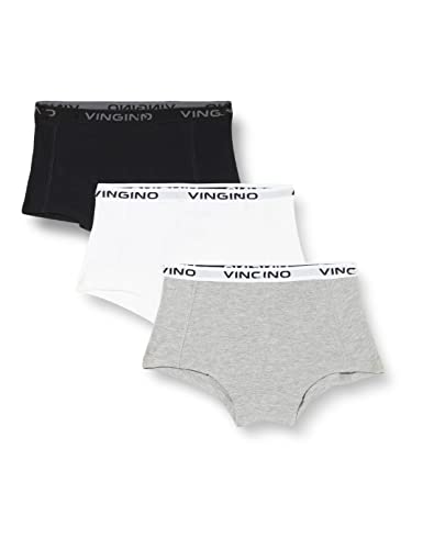 Vingino Mädchen Girls Boxer (3-Pack) Hipster Panties, Multicolor Grey-Black, 10 Jahre EU von Vingino