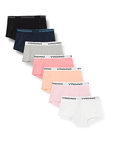 Vingino Mädchen Girls Boxer (7-Pack) Hipster Panties, Multicolor Pink, 10 Jahre EU von Vingino