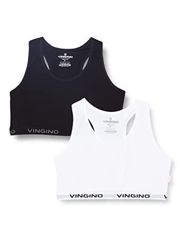 Vingino Mädchen Girls Racer (2-Pack) Shirt, Multicolor Black, 10 Jahre EU von Vingino