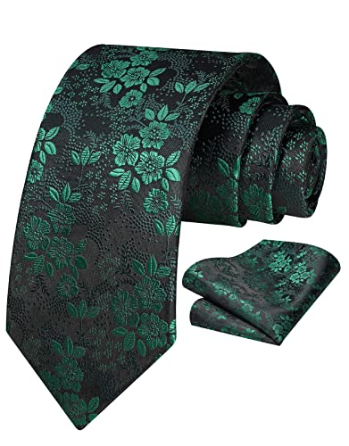 Vinlari Herren Krawatte & Einstecktuch Set Blumen Paisley Krawatte Taschentuch Elegant Seide Krawatten für Herren Hochzeitsfeier von Vinlari