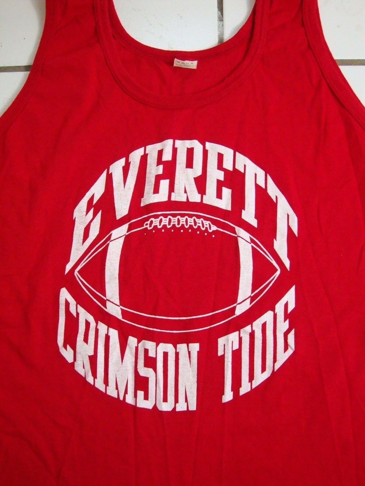 Jahrgang Everett Washington Crimson Tide Fußball Tank Top Ärmellose T Shirt M von VinnieVtg
