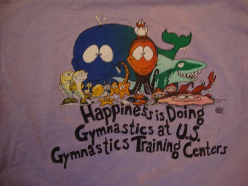 Jahrgang U.s. Gymnastik Trainingszentren Glück Papier Dünne T Shirt Größe L von VinnieVtg