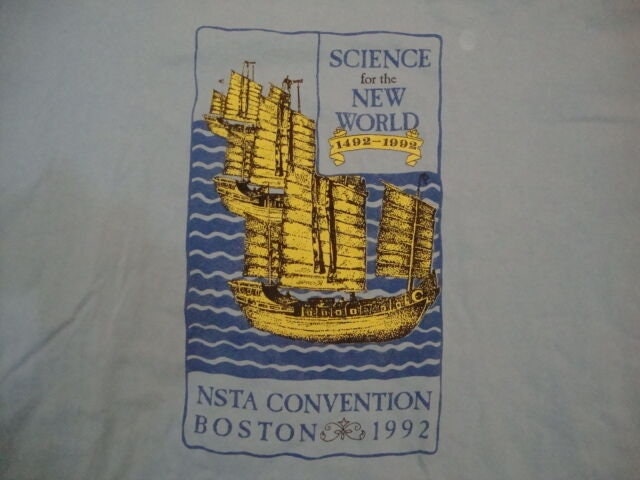 Jahrgang "Wissenschaft Für Die Neue Welt" 1492-1992 Nsta Convention Herren T-Shirt Xl von VinnieVtg