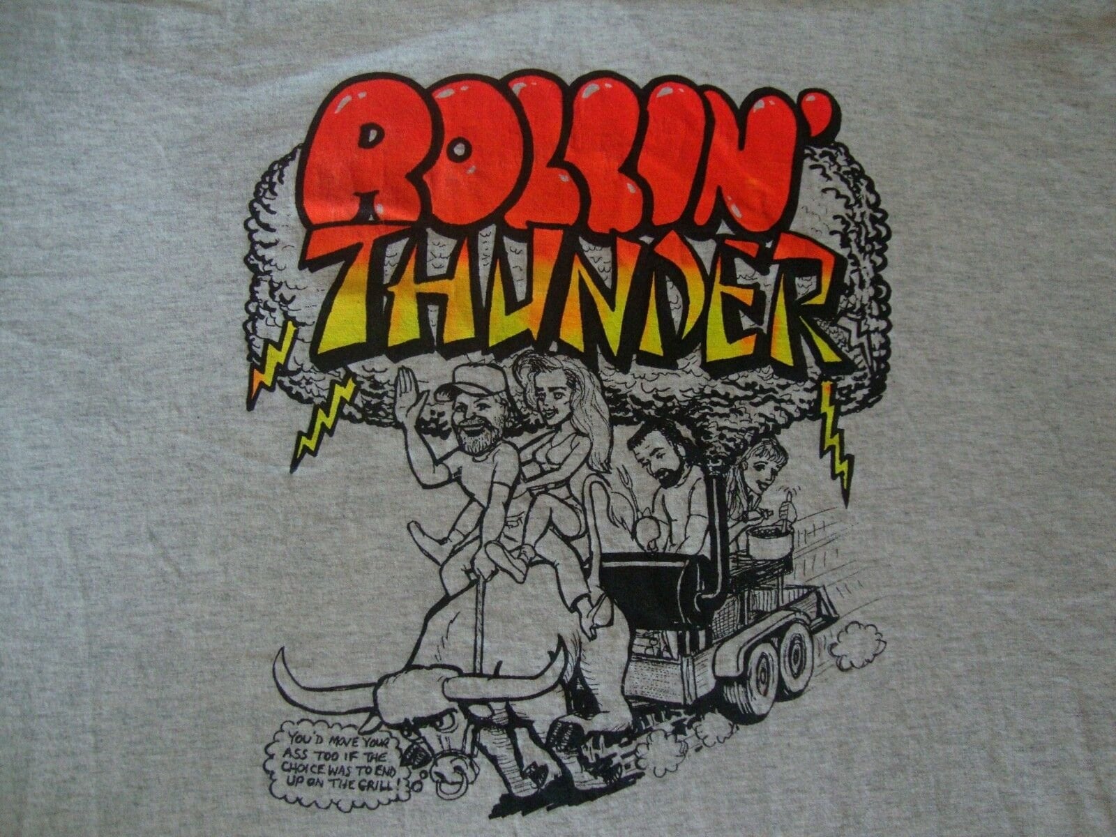 Vintage 90Er Jahre Rollin' Thunder Cookout Bbq Chili Wettbewerb T Shirt Herren Größe 2xl von VinnieVtg