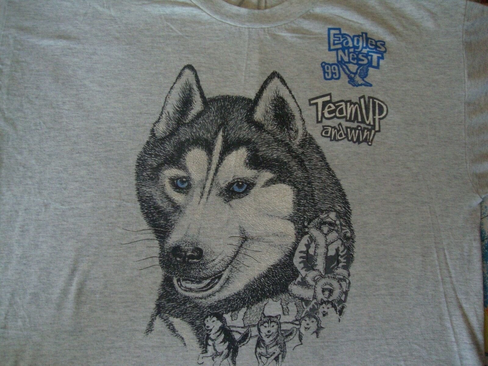 Vintage 90Er Jahre Schnee Hund Schlitten Adler Nest Weiche Dünne Grau Tourist T Shirt Adult Xl von VinnieVtg