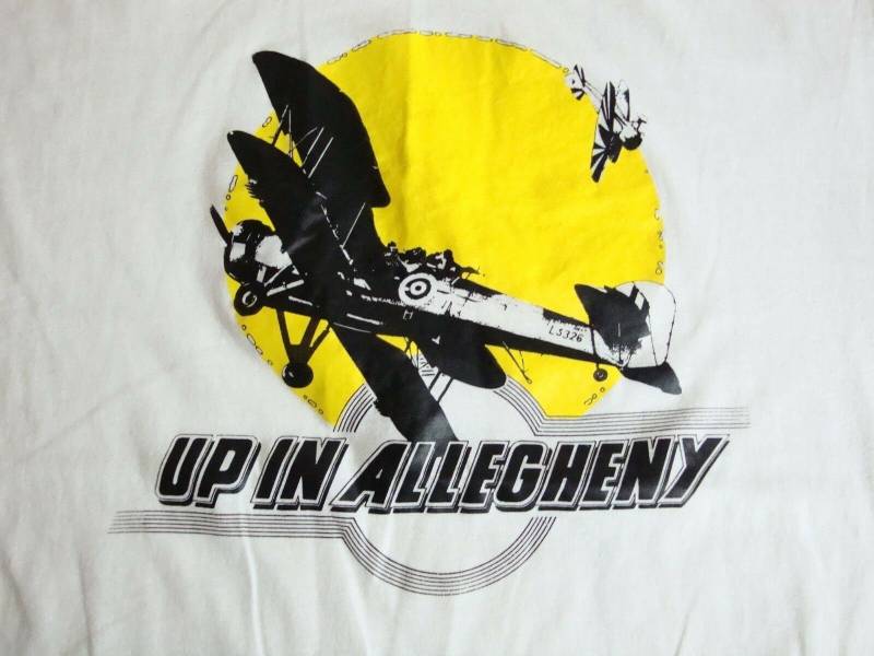 Vintage Bis in Allegheny Crop Dusters Flugzeug Pilot Ringer Dünne T Shirt L von VinnieVtg