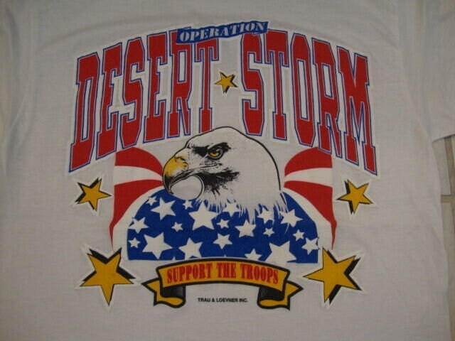 Vintage Operation Desert Storm Armee Unterstützung Der Truppen Amerika Adler T Shirt M von VinnieVtg
