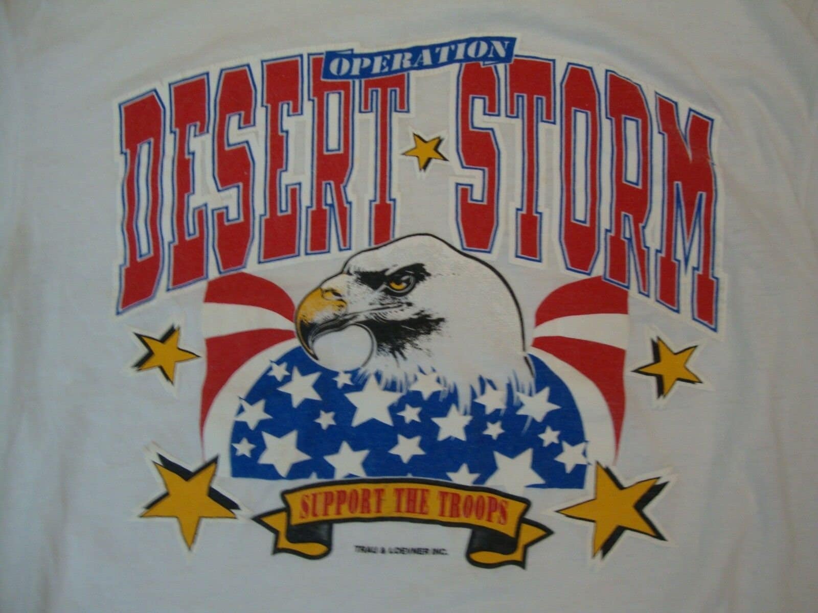 Vintage Operation Desert Storm Eagle Unterstützen Die Truppen Usa Weiche Dünne T Shirt M von VinnieVtg