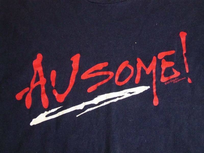Vintage Plain Awesome 1984 80Er Jahre Dünne Rundhals T Shirt S von VinnieVtg