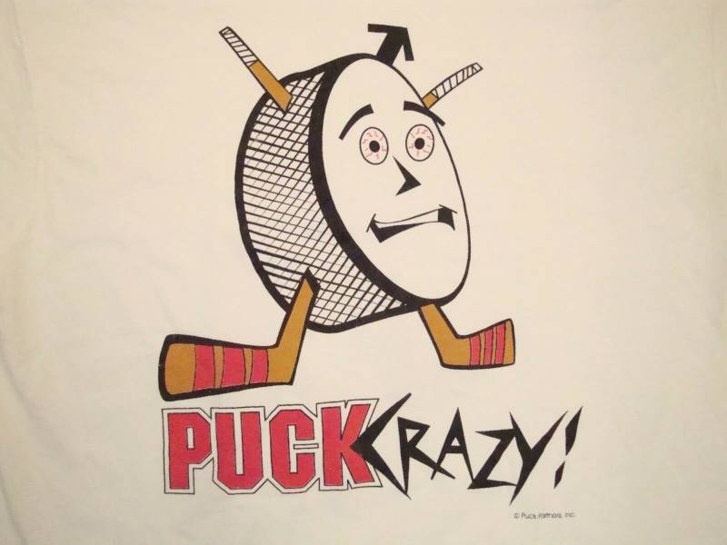 Vintage Puck Crazy Eishockey 90Er Jahre T Shirt L von VinnieVtg
