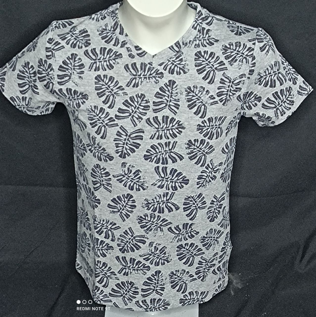 Vinrose Junge T-Shirt grau Blätter weich von Vinrose