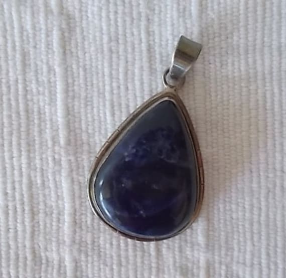 Große ~ Vintage Lapislazuli Sterling Silber Anhänger 925 Schmuck/Halskette Frauen Herren Edelstein 16 + G von VinsVintageJewels