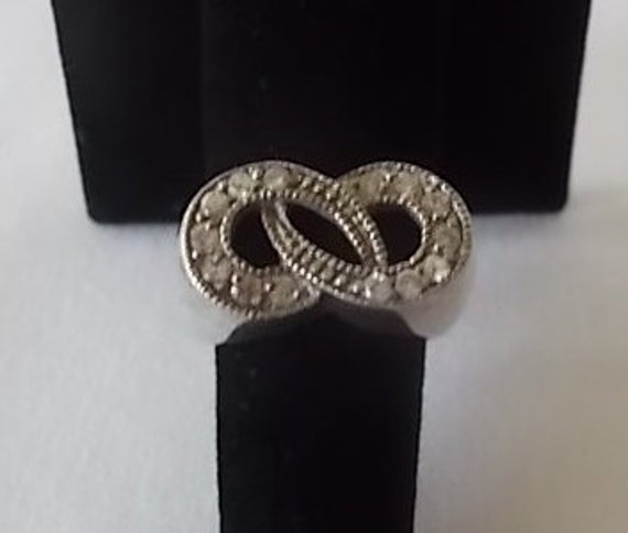Vintage-sterling-Silber-Crystal-Horseshoe-Band-Ring-925 Fein-Schmuck-Schmuck-Größe, 7, Herren, Frauen, Signiert, Mans, Schmuck, 12 +G von VinsVintageJewels