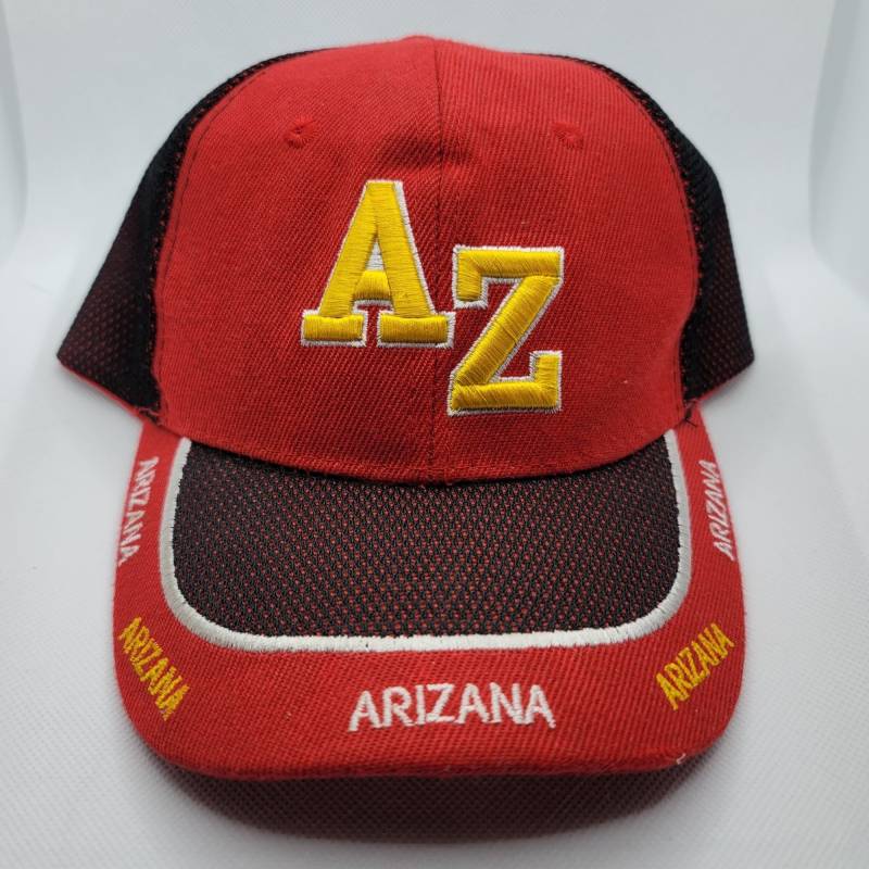 Arizana Cap Mesh Snapback Rot Gelb Baseballmütze Bestickt Az von VintAgeandMore7