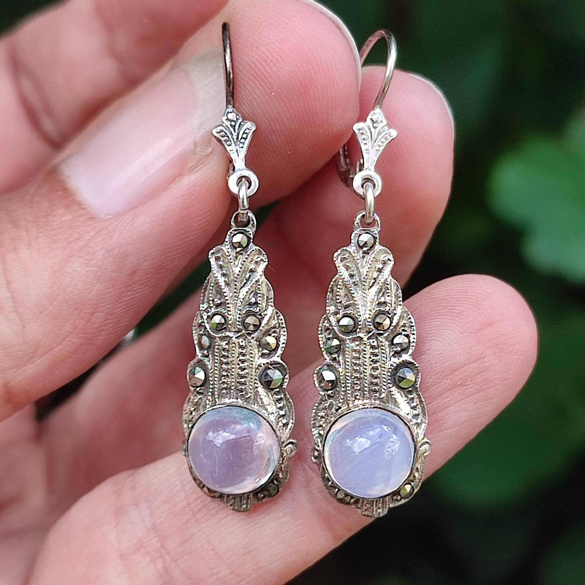 Echtsilber Ohrringe 925 Sterling Silber Jugendstil Art Deco Ohrhänger Markasit Antik Echtsilber Ohrringe 925 Sterling Silber Jugendstil Art Deco Ohrhänger Markasit Antik von VintagLove